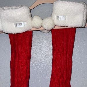 Pink/ Victoria secret Christmas red socks